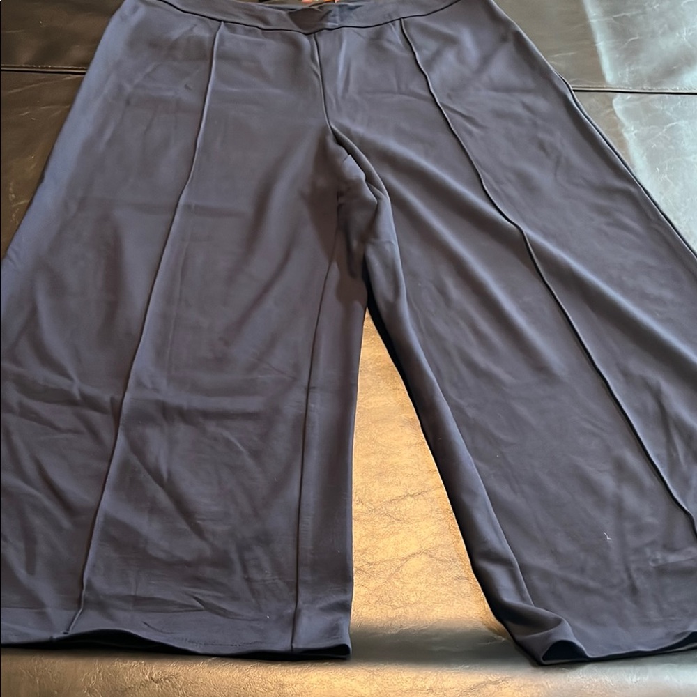 Woman’s J Jill Wide-Leg Navy Pants, Size L NWT